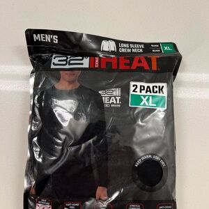 32 Degrees Men's Black Long Sleeve 2 Pack